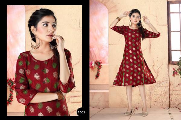 Archer Two Tone Regular Wear Cotton Printed Designer Kurtis Collection